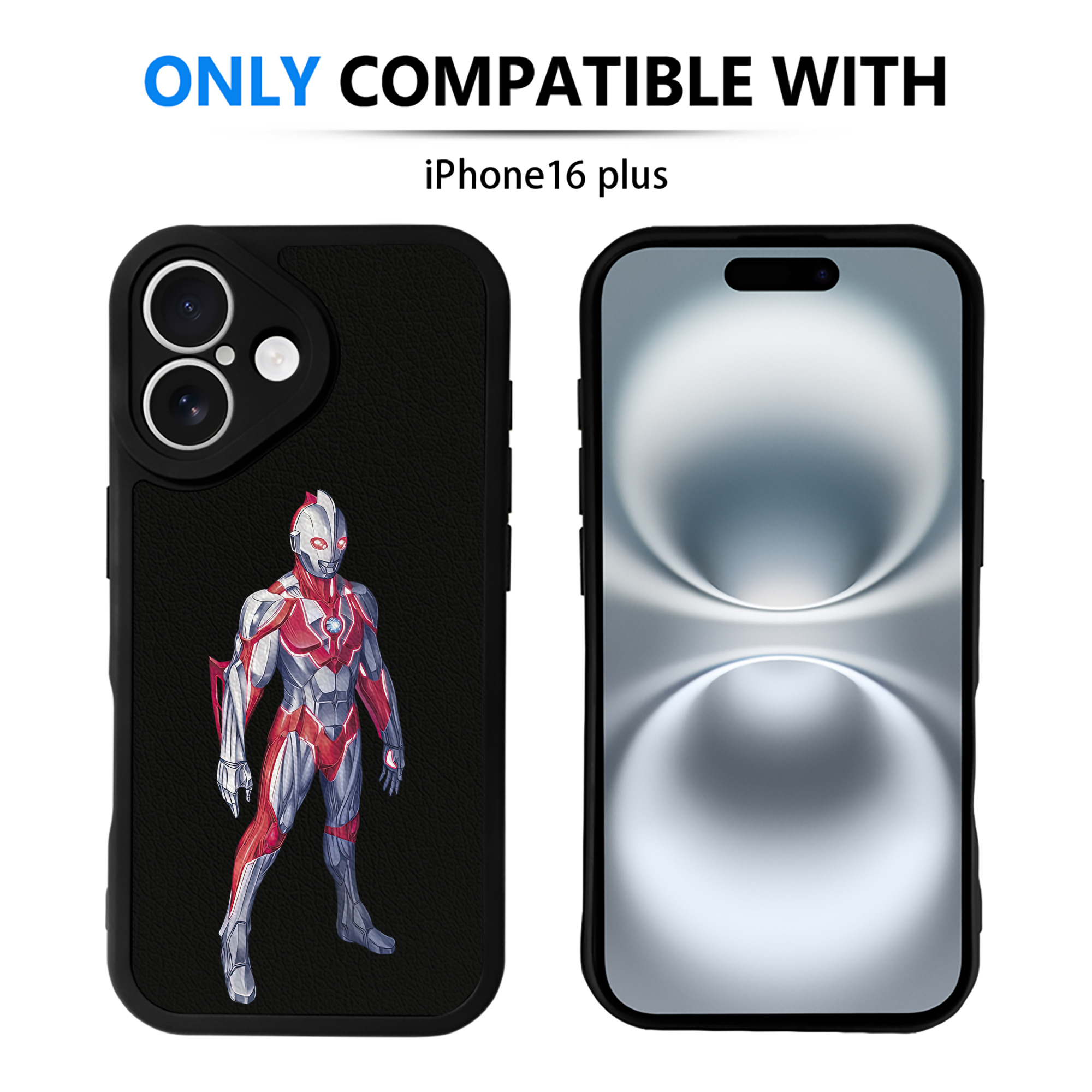 （画像用） ウルトラマン Ultraman 【iPhone 16シリーズ対応】シリコンスマホケース（レザー調） 材質：シリコン